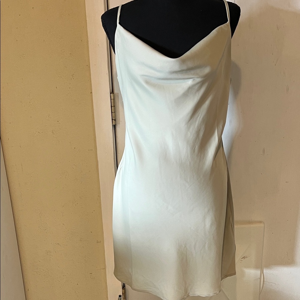 Elegant light mint green Slip Dress